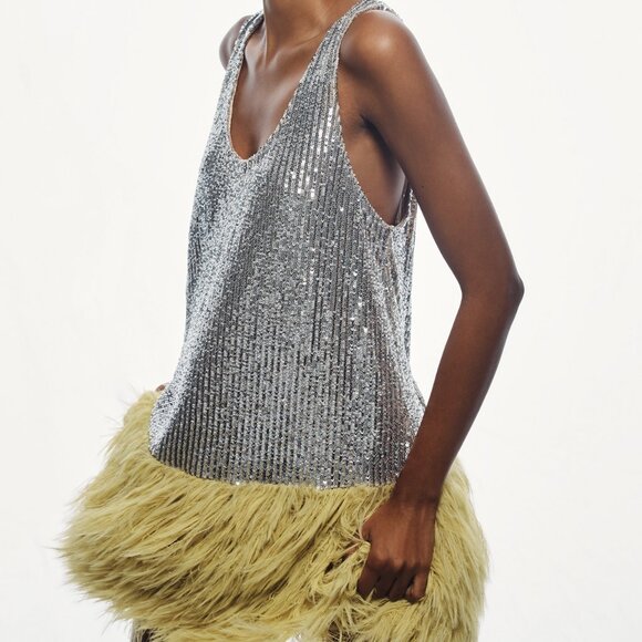 Anthropologie Siempre Deco Sequin Feather Tunic - Picture 8 of 8